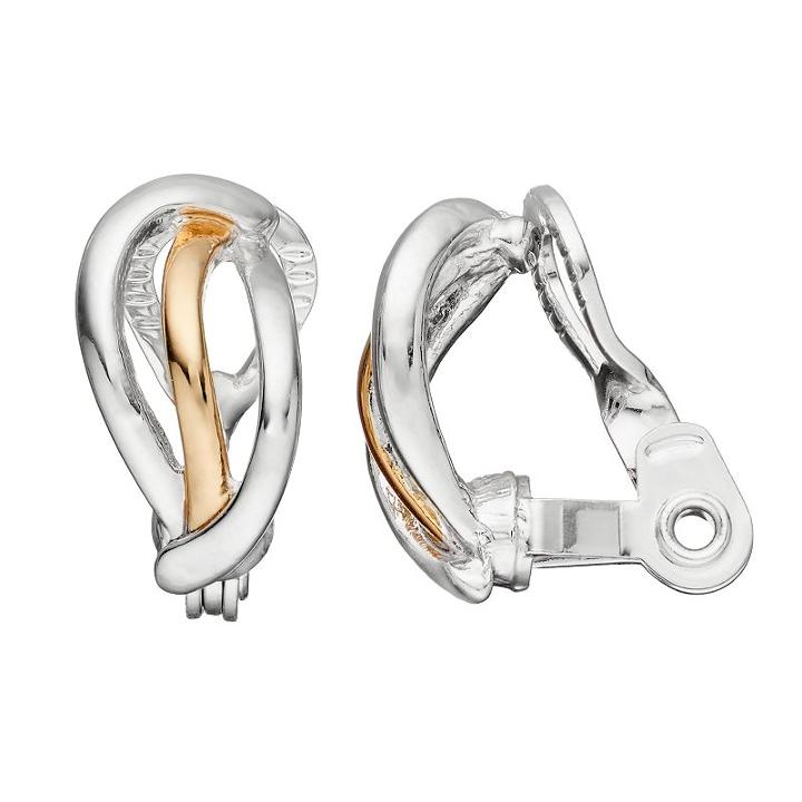 Napier Two Tone Wavy Nickel Free Clip On Earrings, Women's, Multicolor