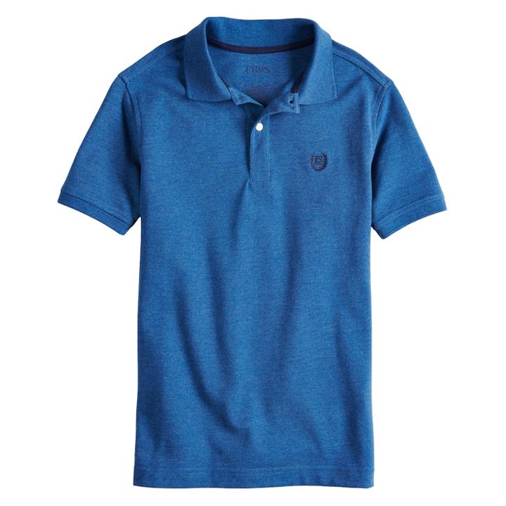 Boys 8-20 Chaps Solid Polo, Size: 6-7, Med Blue