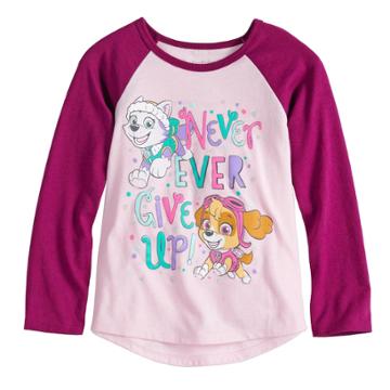 Toddler Girl Jumping Beans&reg; Paw Patrol Skye & Everest Never Ever Give Up Graphic Tee, Size: 5t, Dark Pink