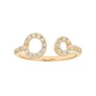 10k Gold 1/4 Carat T.w. Diamond Double Circle Ring, Women's, White