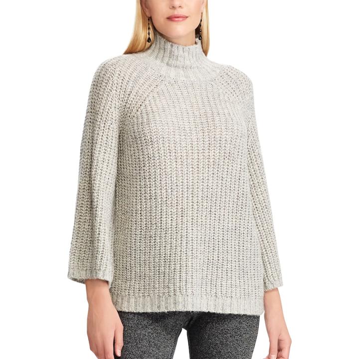 Women's Chaps Mockneck Swing Sweater, Size: Xxl, Grey
