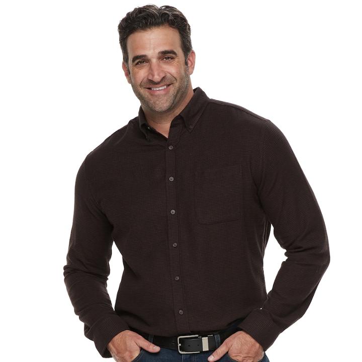 Big & Tall Croft & Barrow&reg; Regular-fit Flannel Woven Button-down Shirt, Men's, Size: 3xl Tall, Dark Brown