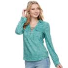 Juniors' So&reg; Lace-up Utility Top, Teens, Size: Medium, Turquoise/blue (turq/aqua)