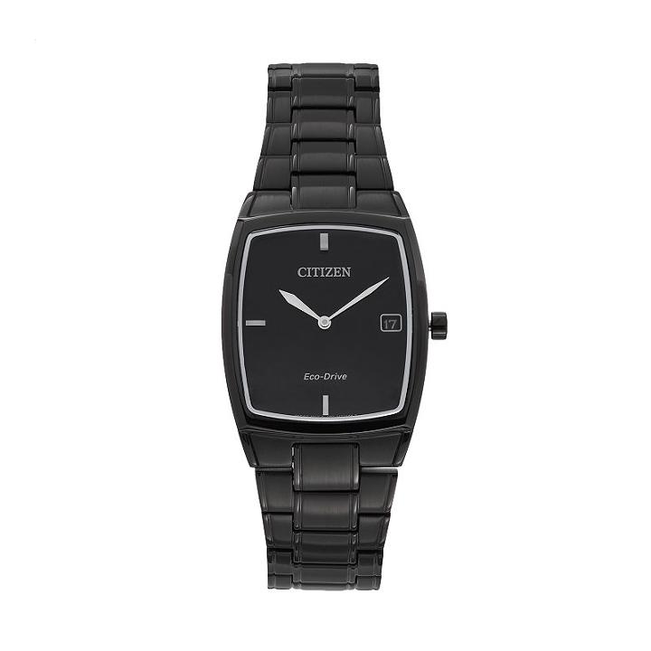 Citizen Eco-drive Men's Dress Stainless Steel Watch, Size: Large, Black