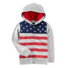 Boys 4-12 Oshkosh B'gosh&reg; American Flag Patriotic Zip Hoodie, Size: 8, Light Grey
