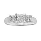 18k White Gold 1-ct. T.w. Igl Certified Princess-cut Colorless Diamond 3-stone Ring, Women's, Size: 8.50