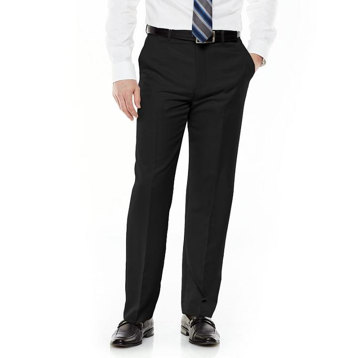 Big & Tall Croft & Barrow&reg; Classic-fit Flat-front No Iron Microfiber Dress Pants, Men's, Size: 48x29, Black