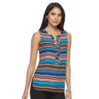 Women's Dana Buchman Crepe Sleeveless Blouse, Size: Xl, Turquoise/blue (turq/aqua)