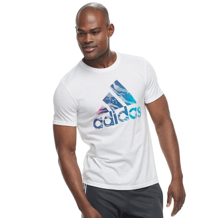 Men's Adidas Camouflage Logo Tee, Size: Medium, White