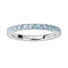 Oro Leoni Sterling Silver Blue Topaz Eternity Ring - Made With Genuine Swarovski Gemstones, Women's, Size: 6.50