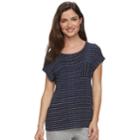 Women's Sonoma Goods For Life&trade; Striped Dolman Tee, Size: Large, Dark Blue