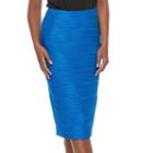 Women's Double Click Wavy Pencil Skirt, Size: Xl, Med Blue