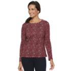 Women's Croft & Barrow&reg; Fall Graphic Tee, Size: Small, Dark Red