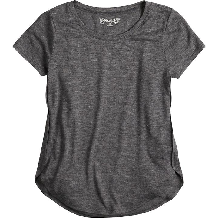 Plus Size Girls 7-16 Mudd&reg; Tulip Hem Tee, Size: 16 1/2, Black