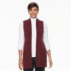 Women's Croft & Barrow&reg; Open Front Long Vest, Size: Xs, Red
