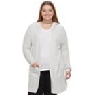 Juniors' Plus Size So&reg; Hooded Long Cardigan Sweater, Teens, Size: 1xl, White