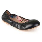 Journee Collection Lindy Women's Scrunch Ballet Flats, Girl's, Size: Medium (7), Black