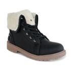 Olivia Miller Fulton Women's Foldover Combat Boots, Girl's, Size: 8, Black