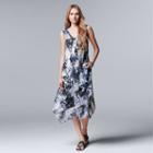 Women's Simply Vera Vera Wang Print Midi Dress, Size: Large, Drk Purple