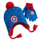 Captain America Hat & Gloves Set - Boys 4-20, Multicolor