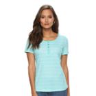 Women's Croft & Barrow&reg; Henley Tee, Size: Xl, Brt Blue