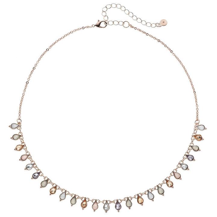 Lc Lauren Conrad Shaky Teardrop Stone Necklace, Women's, Dark Beige