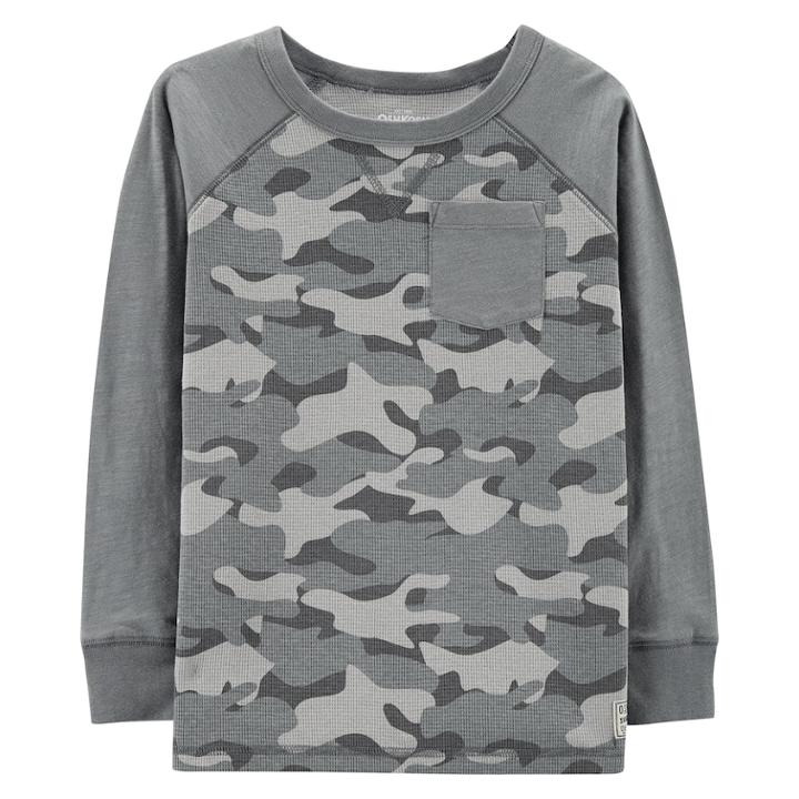 Boys 4-12 Oshkosh B'gosh&reg; Thermal Pocket Raglan Top, Size: 10/12, Print