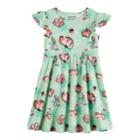 Girls 4-10 Jumping Beans&reg; Flutter Sleeve Printed Dress, Size: 8, Lt Green