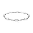 Sterling Silver Lab-created Opal Bracelet, Women's, White