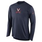 Men's Nike Virginia Cavaliers Elite Shooter Long-sleeve Tee, Size: Xxl, Blue (navy)