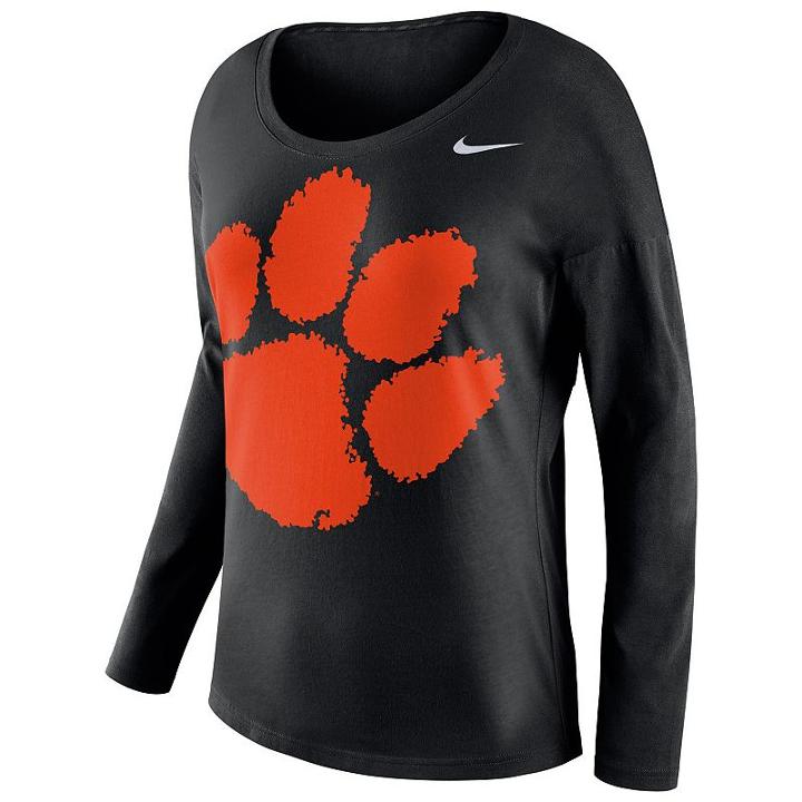 Women's Nike Clemson Tigers Tailgate Long-sleeve Top, Size: Medium, Black