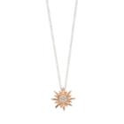 Love This Life Rose Gold Tone Cubic Zirconia Starburst Pendant Necklace, Women's, Size: 18, Silver