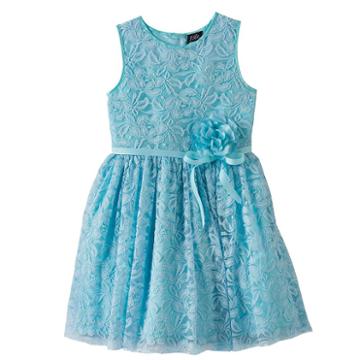 Girls Plus Size Lilt Flower Accent Lace Overlay Dress, Size: 20 1/2, Green Oth