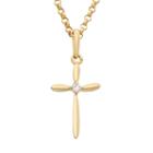 Junior Jewels Cubic Zirconia 14k Gold Cross Pendant Necklace, Girl's, Size: 13, White