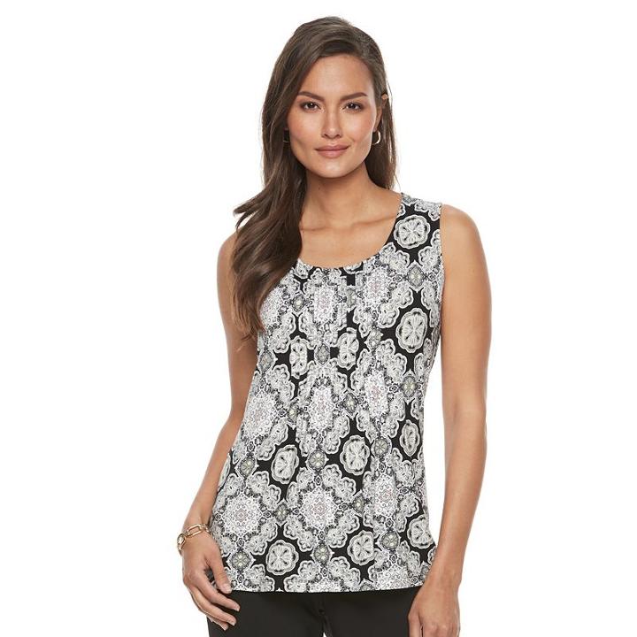 Women's Croft & Barrow&reg; Pintuck Tank, Size: Xs, Oxford