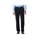 Big & Tall Haggar&reg; Eclo&trade; Stria No-iron Classic-fit Comfort Waist Pleated Dress Pants, Men's, Size: 44x32, Black