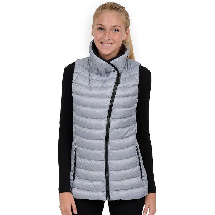 Women's Champion Asymmetrical Puffer Vest, Size: Small, Grey