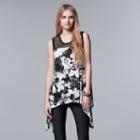 Women's Simply Vera Vera Wang Print Lace Handkerchief Tunic, Size: Small, Oxford