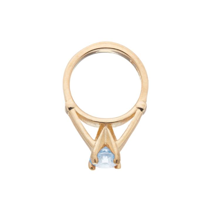 My Petite Ring 10k Gold Cubic Zirconia Birthstone Ring Charm, Women's, Blue