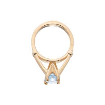 My Petite Ring 10k Gold Cubic Zirconia Birthstone Ring Charm, Women's, Blue