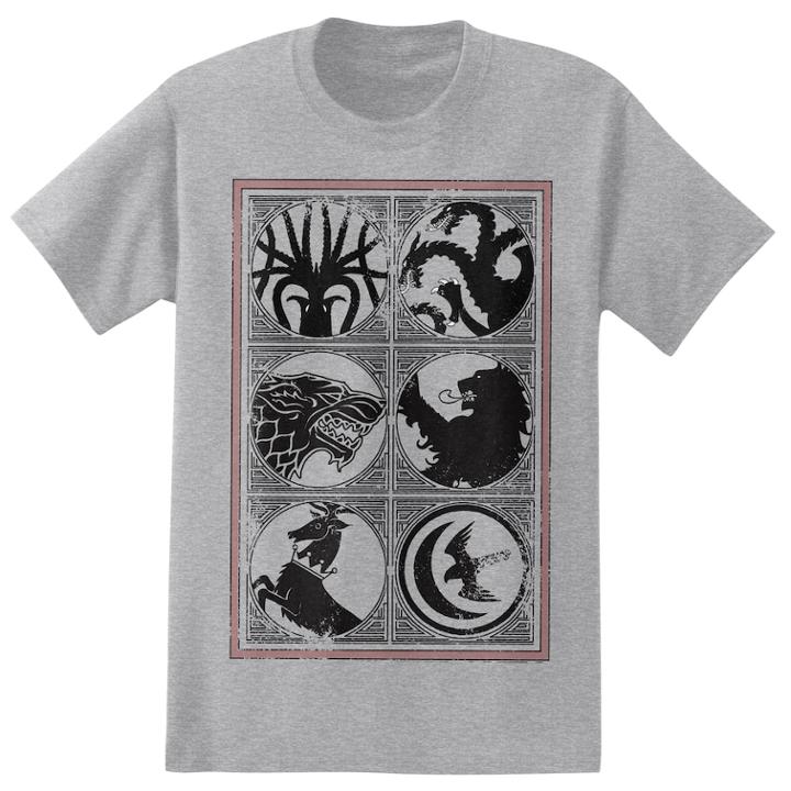 Big & Tall Game Of Thrones House Sigils Tee, Men's, Size: 3xb, Grey