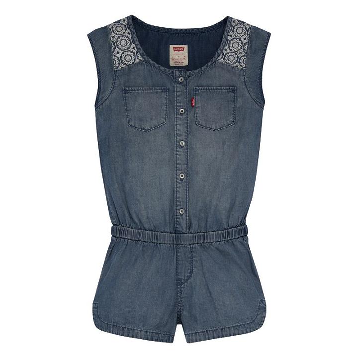 Girls 7-16 Levi's Lightweight Denim Romper, Girl's, Size: Large, Light Blue