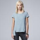Women's Simply Vera Vera Wang Textured High-low Tee, Size: Large, Med Grey