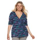 Plus Size Dana Buchman Wrap Top, Women's, Size: 0x, Med Purple