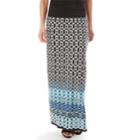 Women's Apt. 9&reg; Print Column Maxi Skirt, Size: Xl, Blue