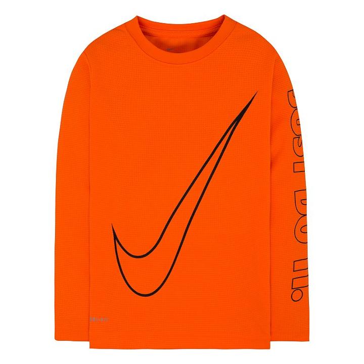 Boys 4-7 Nike Swoosh Just Do It Long Sleeve Tee, Size: 7, Orange Oth