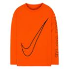 Boys 4-7 Nike Swoosh Just Do It Long Sleeve Tee, Size: 7, Orange Oth
