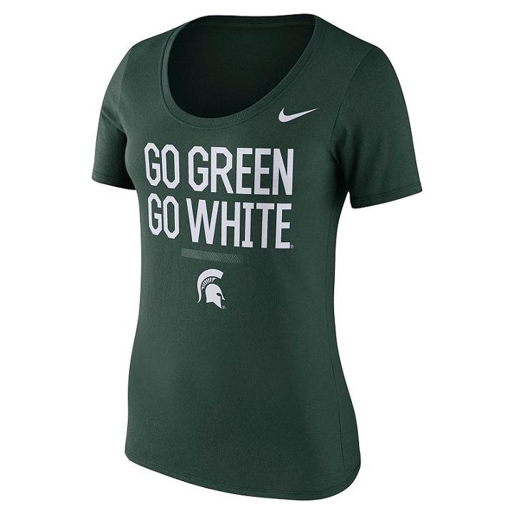 Women's Nike Michigan State Spartans Local Spirit Tee, Size: Xl, Green