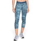 Women's Under Armour Favorite Midrise Printed Capri Leggings, Size: Medium, Blue (navy)
