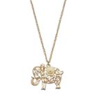 Mudd&reg; Long Openwork Elephant Pendant Necklace, Teens, Gold